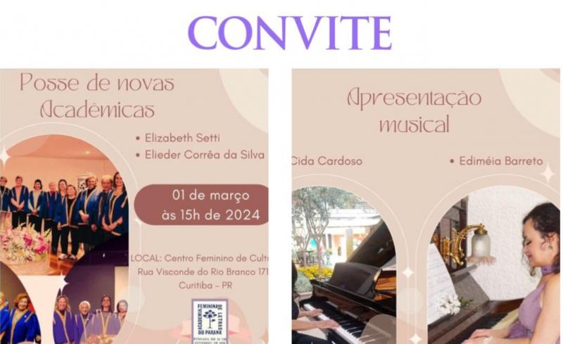A festa no Centro Paranaense Feminino de Cultura: posse das imortais Elieder Corrêa da Silva e Elizabeth C. R. Setti