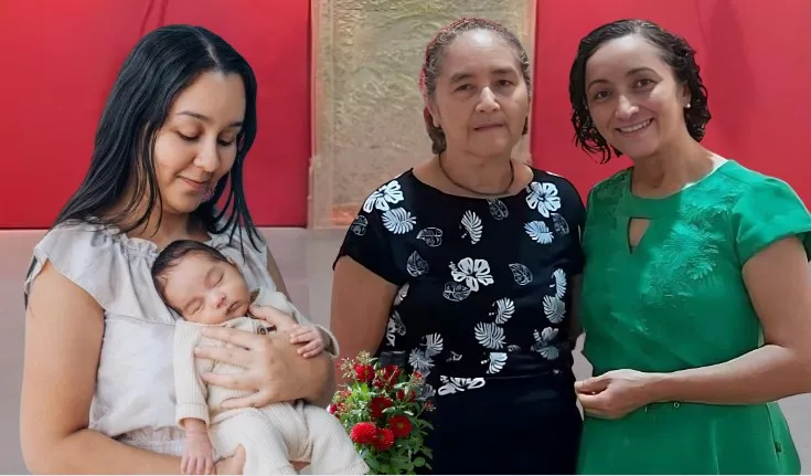 Esmeralda Costa em homenagem à mãe e a sobrinha, em um mesmo momento