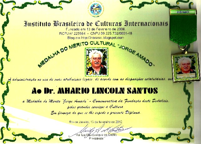 Com honra, recebo a Medalha Nacional pelos 100 anos de Jorge Amado