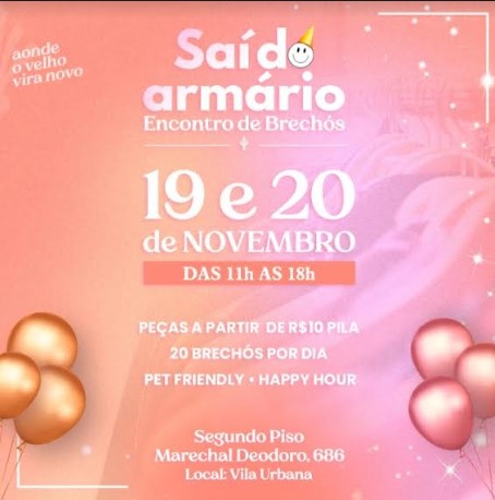 Imperdível: Encontro de Brechós Saí do Armário, em Curitiba-Pr