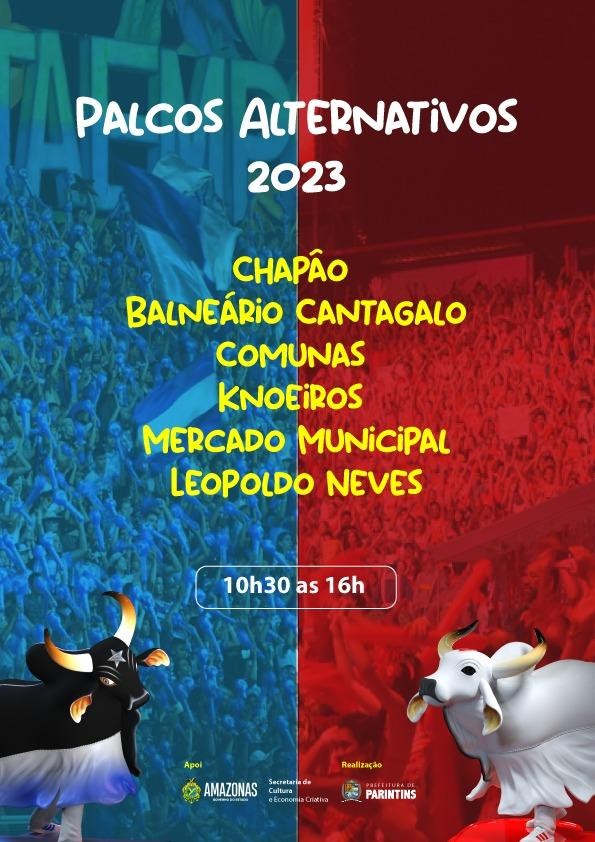 Confira os locais e artistas que irão embalar os Palcos Alternativos durante o Festival Folclórico 2023