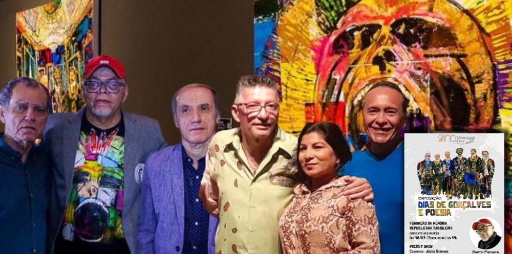 Sucesso absoluto a abertura da exposição sobre Gonçalves Dias, com telas de Betto Pereira
