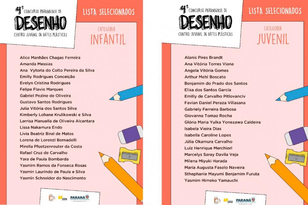 CJAP divulga lista de 40 finalistas do 4º Concurso Paranaense de Desenho