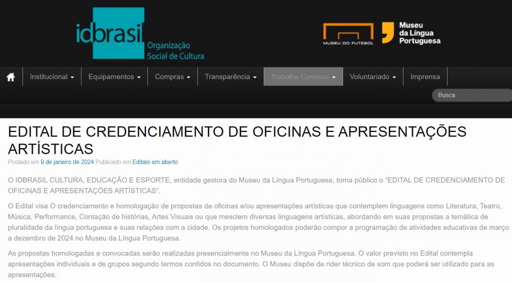 Simplesmente imperdível essa oportunidade, no momento em que precisamos muito alavancar a cultura
