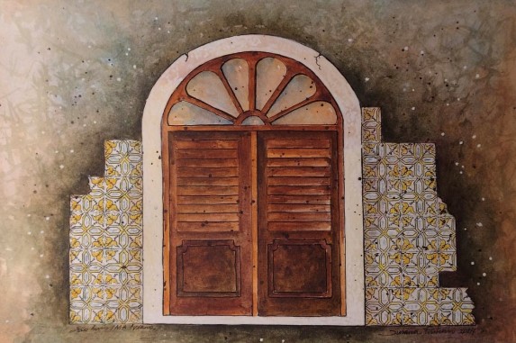Quem olha essa obra vai entender a incrível capacidade de falar de existencial através de uma aquarela.