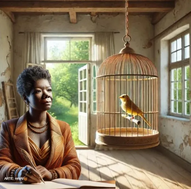“Eu sei porque o pássaro enjaulado canta”, de Maya Angelou. 