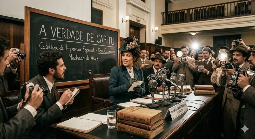 E se acontecesse uma coletiva com Capitu contando toda a verdade? 