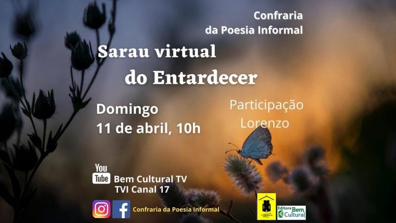 Poeta Igor Vitorino presta homenagem a Olinto Simões durante o Sarau Virtual 